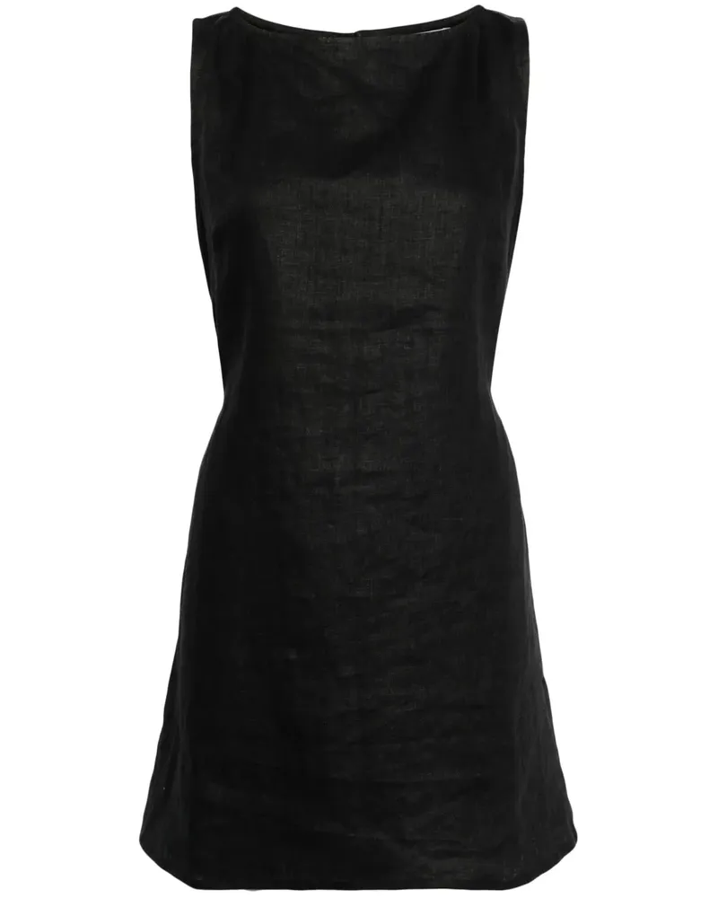 Faithfull The Brand Lui Minikleid aus Leinen - Schwarz Schwarz