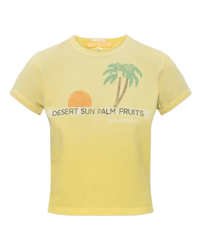 Mother The Itty Bitty Ringer T-Shirt mit Palmen-Print - Gelb Gelb