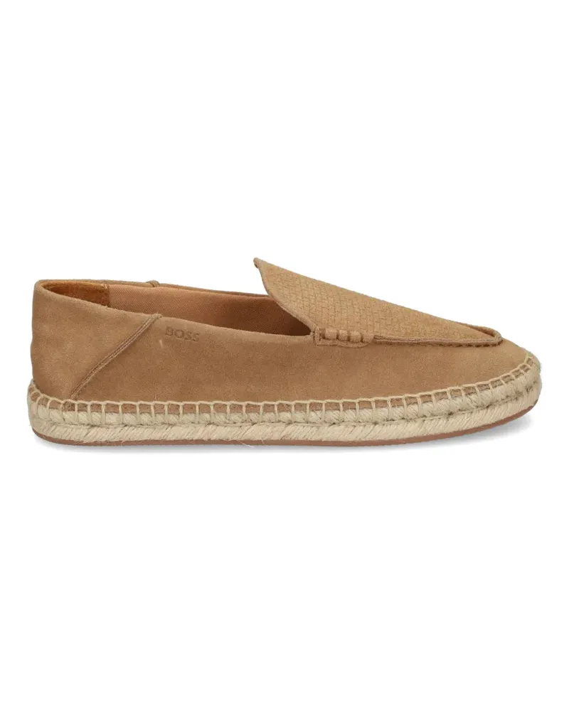 HUGO BOSS textured leather espadrilles - Nude Nude