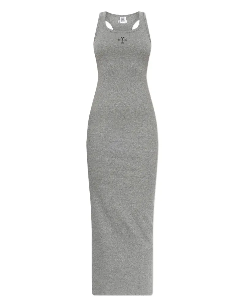 VETEMENTS logo-detail sleeveless dress - Grau Grau