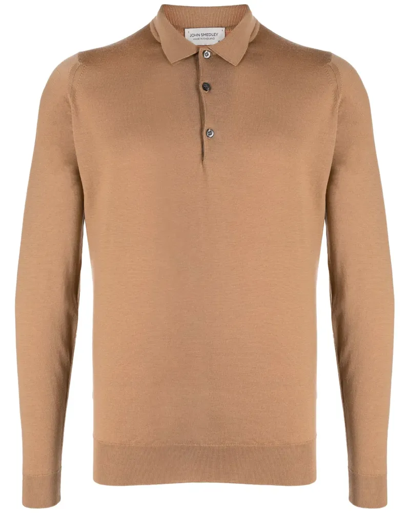 John Smedley Belper Poloshirt aus Strickjersey - Braun Braun