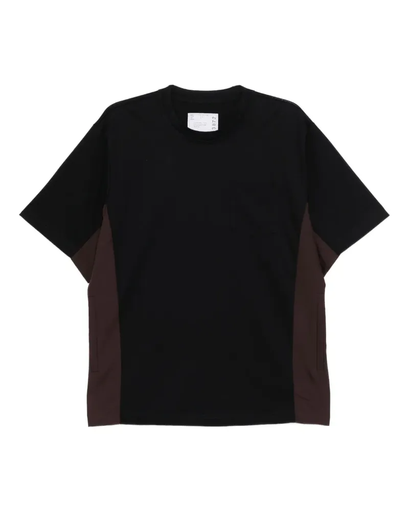 Sacai T-Shirt mit Einsätzen - Schwarz Schwarz