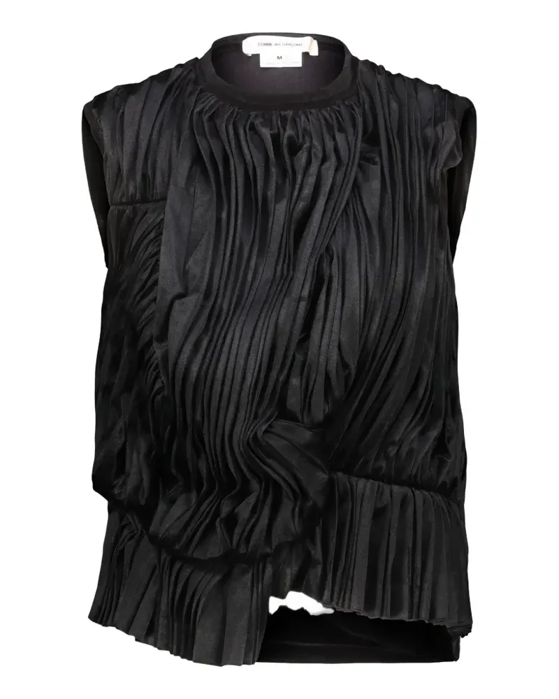 Comme des Garçons pleated draped top - Schwarz Schwarz