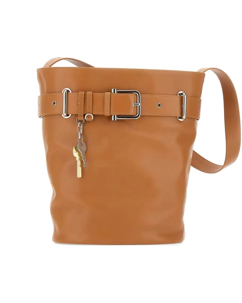 OSOI Bucket Brocle leather shoulder bag - Nude Nude