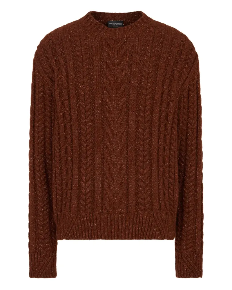 Emporio Armani Pullover mit Zopfmuster - Braun Braun