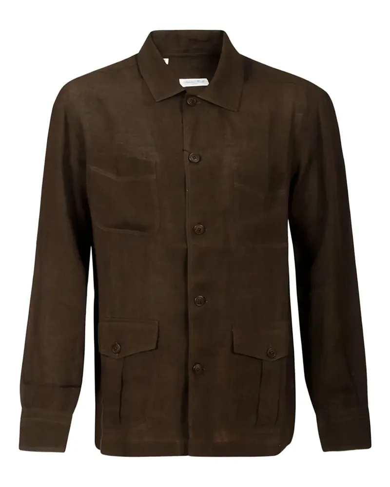 Salvatore Piccolo Leinenjacke mit Taschen - Grün Grün