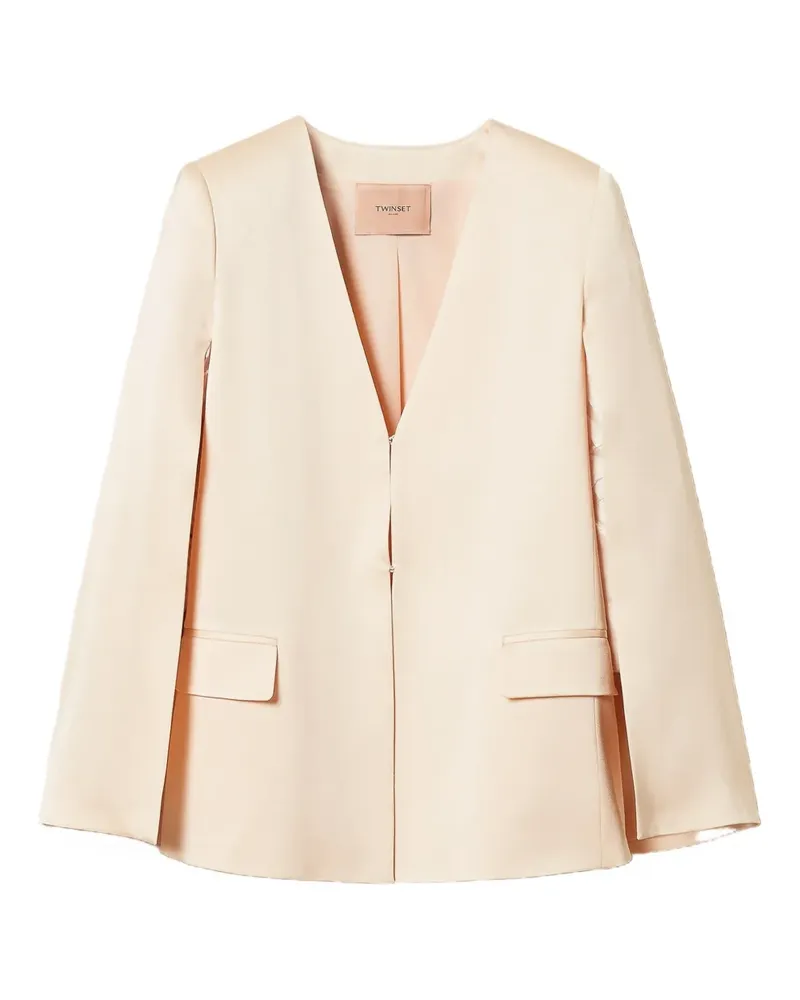 Twin-Set Satin-Blazer mit Cape-Detail - Nude Nude