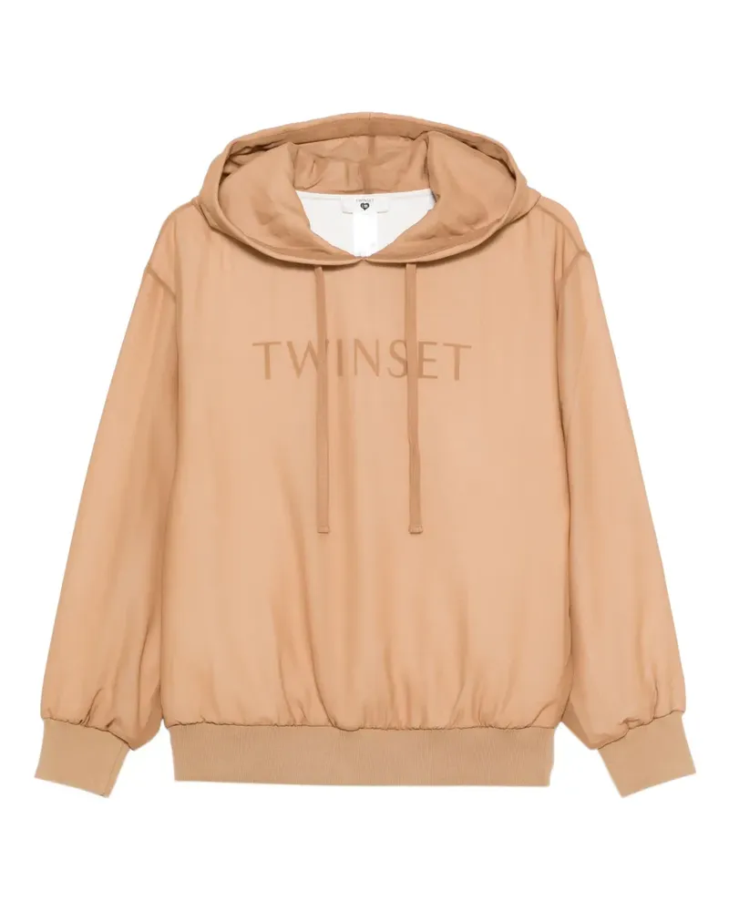 Twin-Set Hoodie mit Logo - Braun Braun