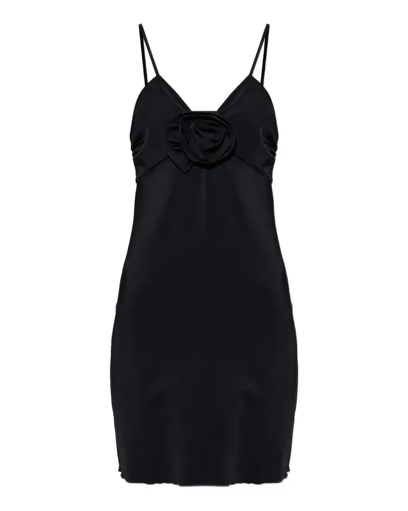 Moschino floral-appliqué open-back beach mini dress - Schwarz Schwarz