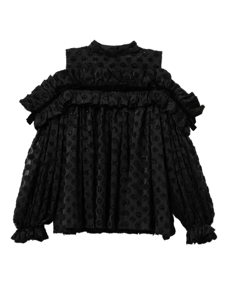Noir Kei Ninomiya Bluse mit Rüschen - Schwarz Schwarz