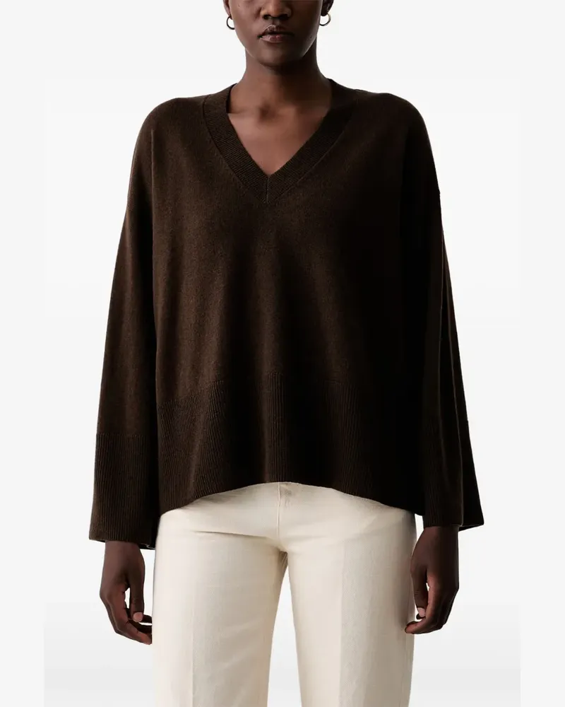 VICOLO V-neck long-sleeve sweater - Braun Braun