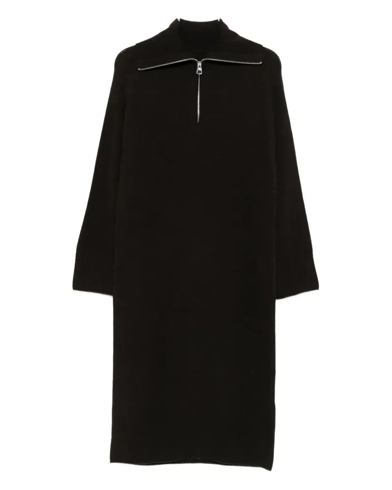 Marc O'Polo high-neck zip-front midi dress - Schwarz Schwarz