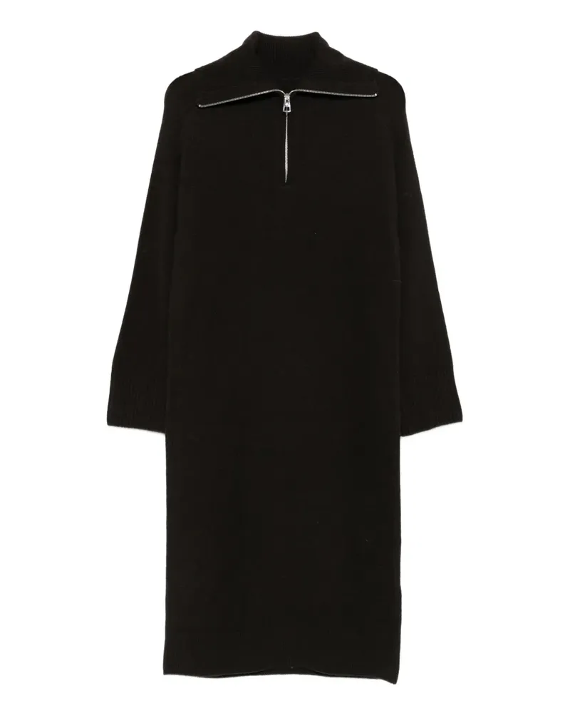 Marc O'Polo high-neck zip-front midi dress - Schwarz Schwarz