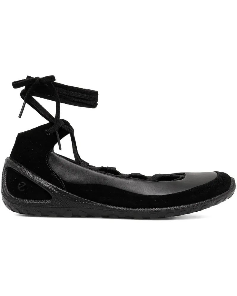 Ecco Biom Lite lace-up ballet flats - Schwarz Schwarz