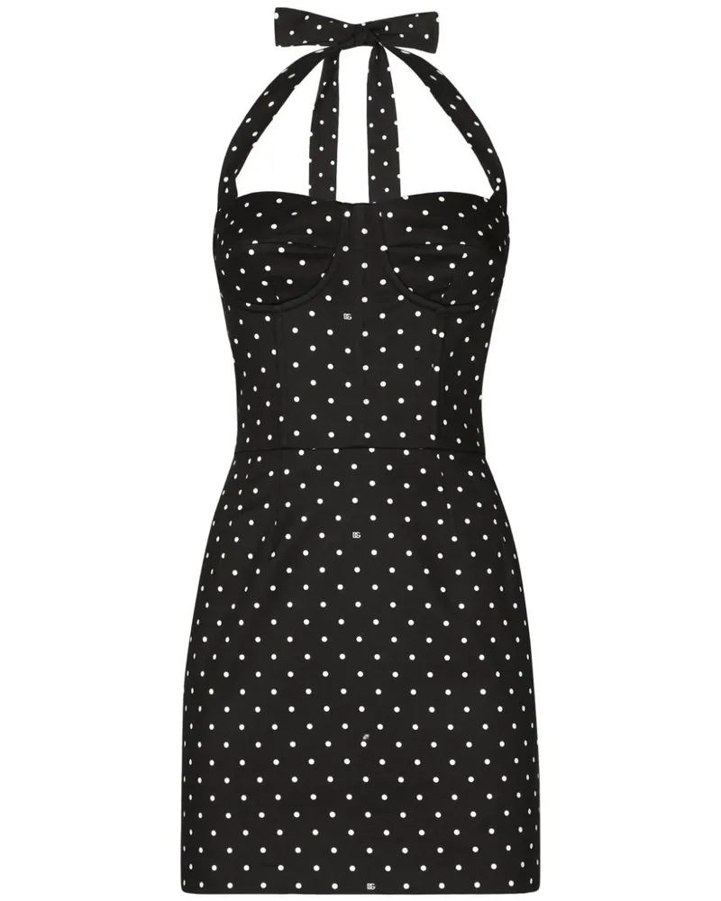 Dolce & Gabbana Minikleid mit Polka Dots - Schwarz Schwarz