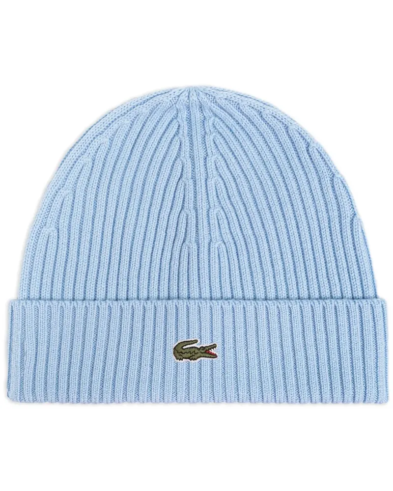 Lacoste Gestrickte Mütze mit Logo-Stickerei - Blau Blau