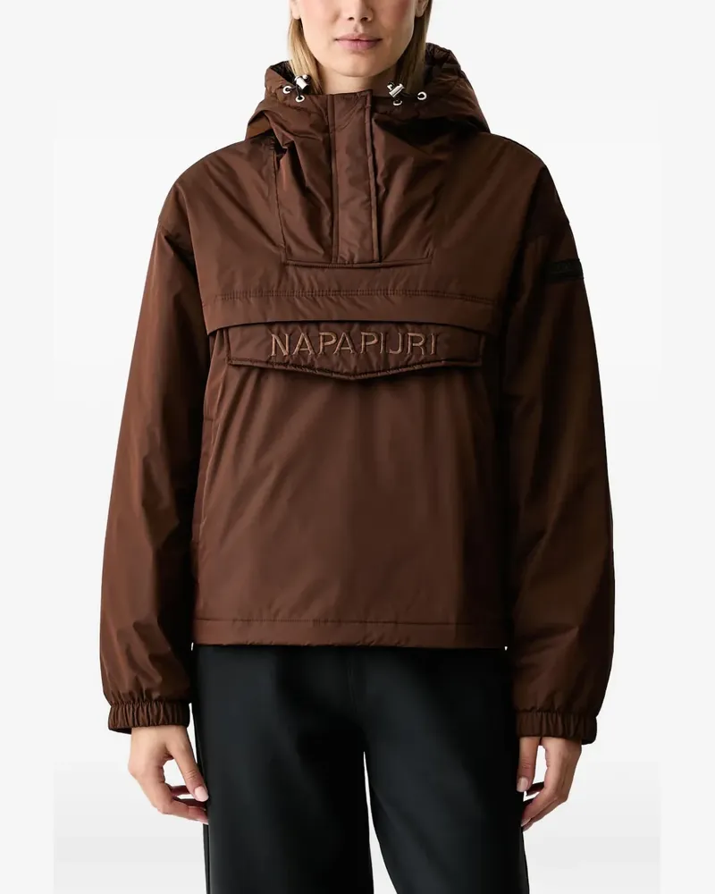 Napapijri Rainforest Optique Kapuzenjacke mit Logo - Braun Braun