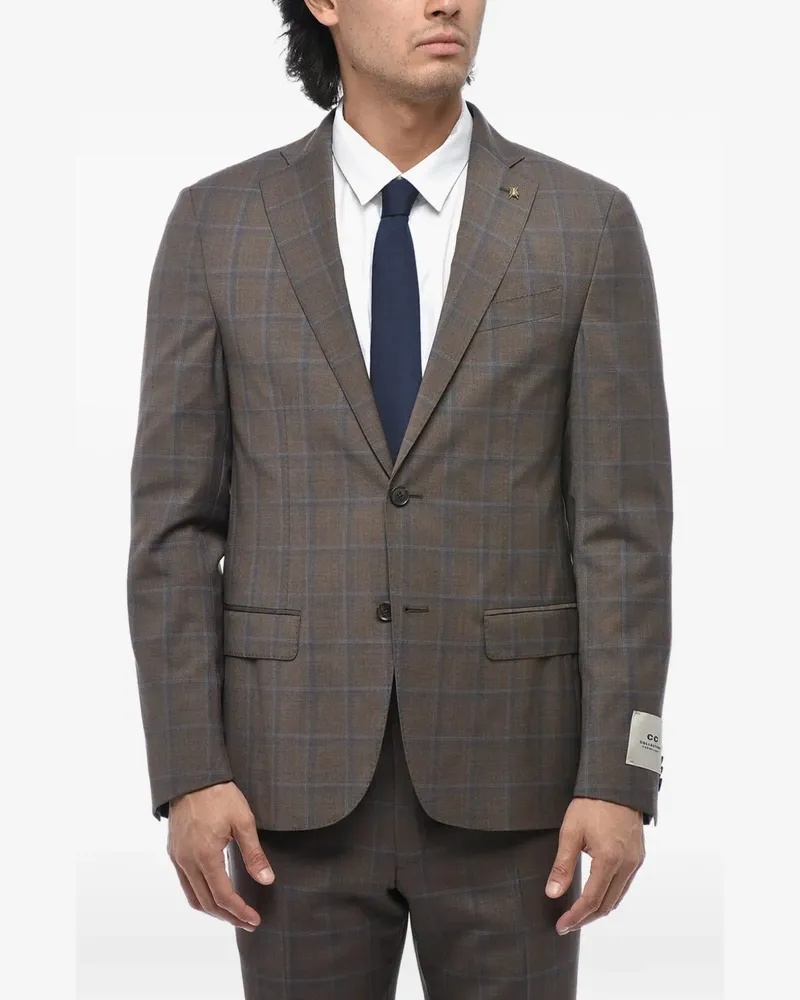 Corneliani checked single-breasted suit - Braun Braun