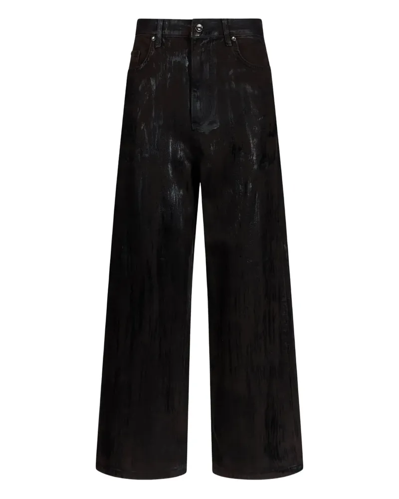 Liu Jo Flared jeans with coated detailing - Schwarz Schwarz