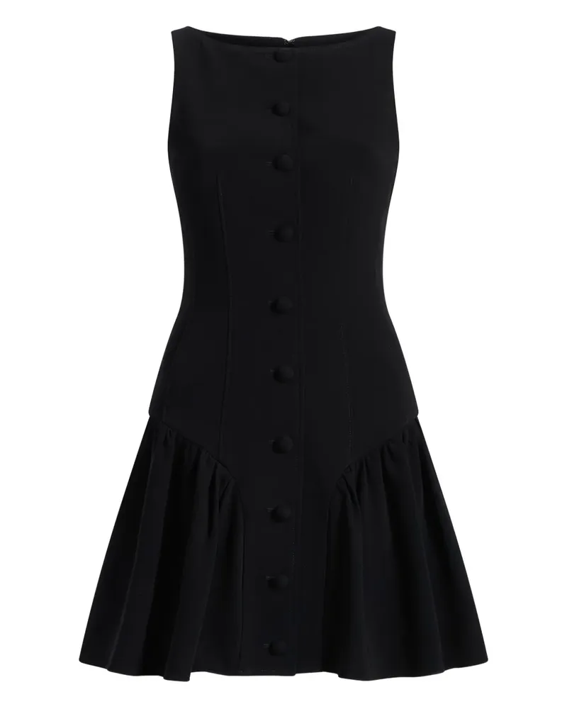 Cinq à Sept Gerüschtes Royce Kleid mit Knöpfen - Schwarz Schwarz
