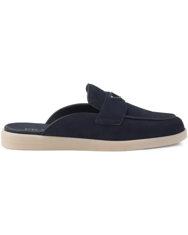 Prada Slipper aus Wildleder - Blau Blau