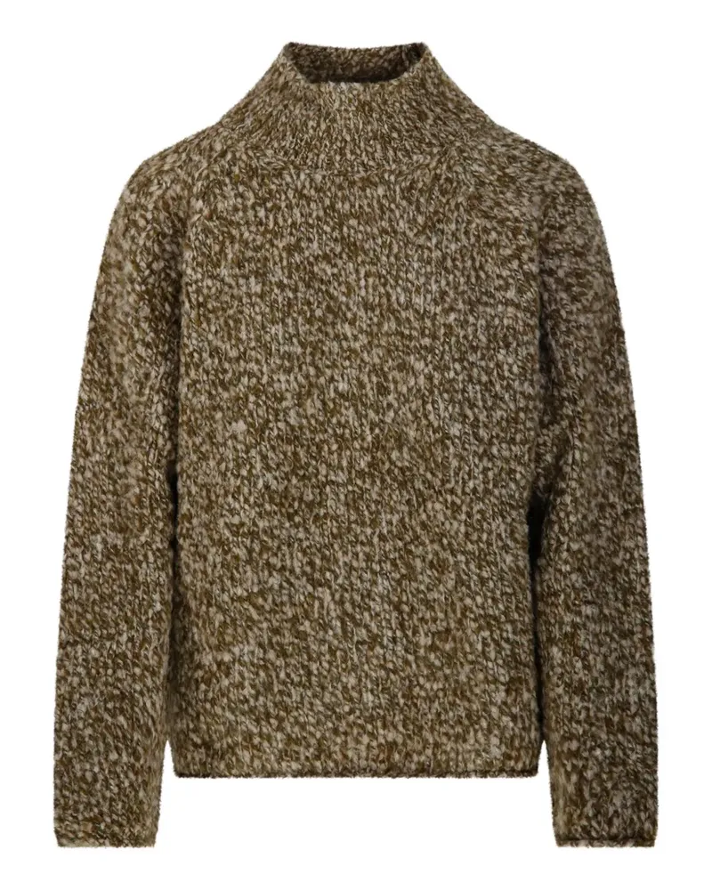 Fabrizio del Carlo Melierter Strickpullover mit Stehkragen - Grün Grün