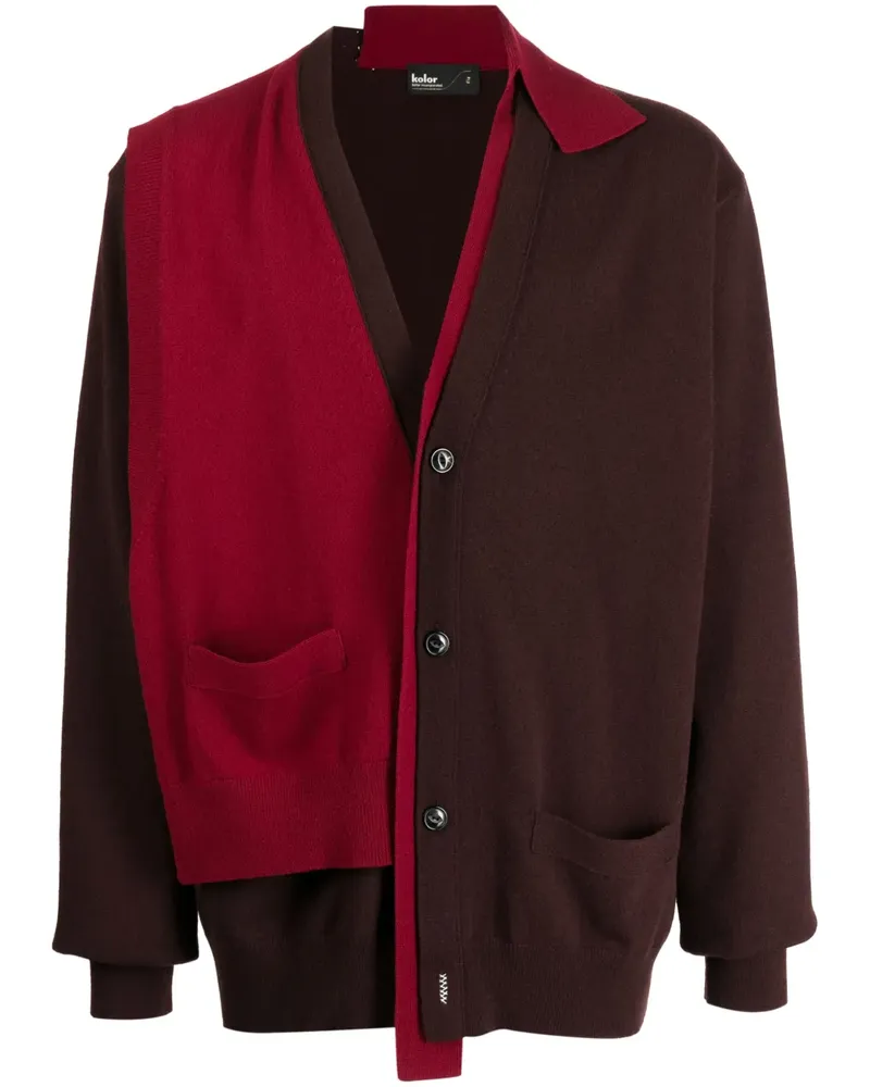 kolor Cardigan mit asymmetrischem Saum - Rot Rot