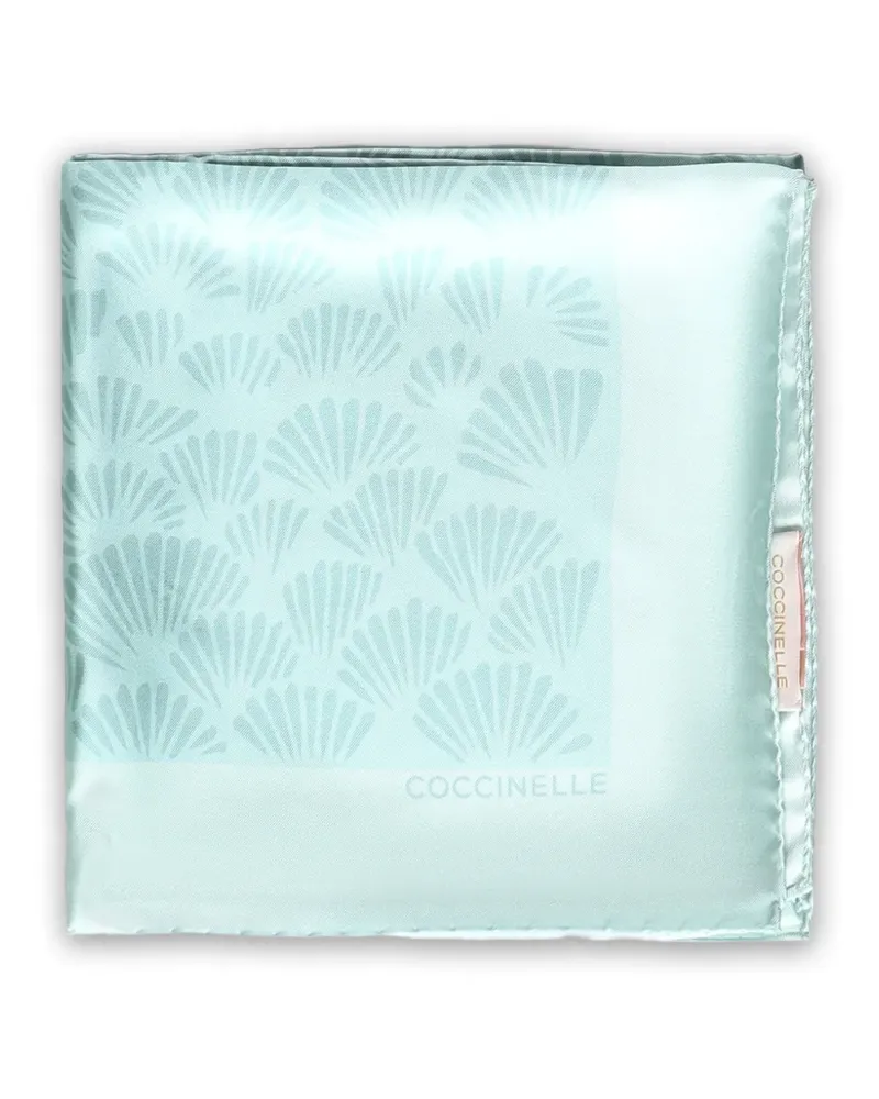 Coccinelle Seidenschal mit Muschel-Print - Blau Blau