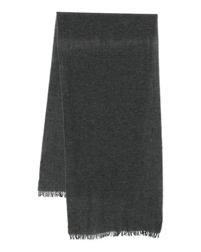 Canali Schal mit Fransen - Grau Grau