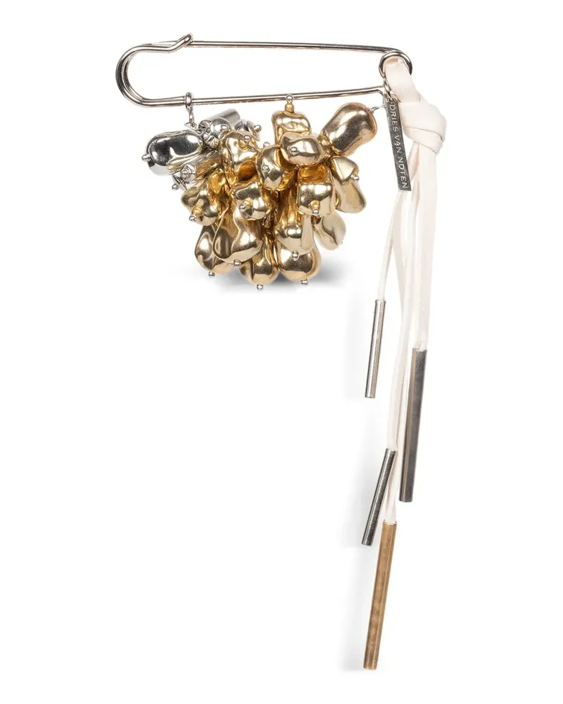 Dries van Noten Verzierte Brosche - Gold Gold
