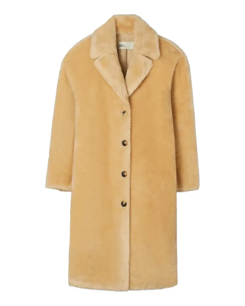 Tory Burch Mantel aus Faux Shearling - Nude Nude