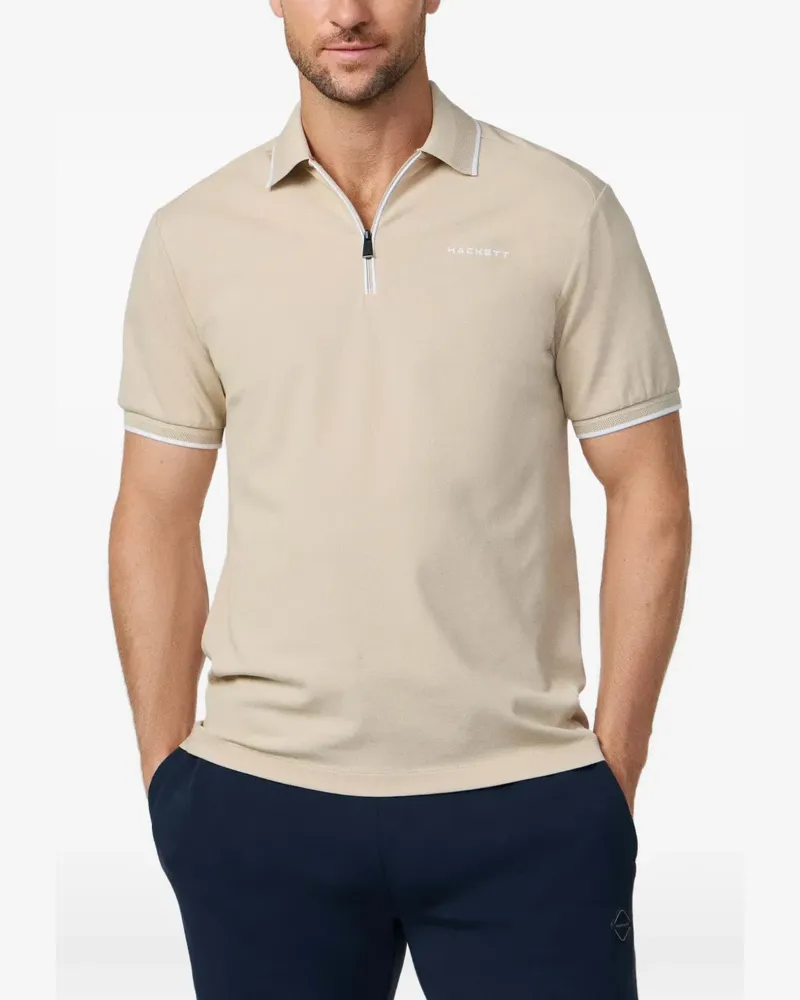 Hackett Poloshirt mit Logo-Stickerei - Nude Nude