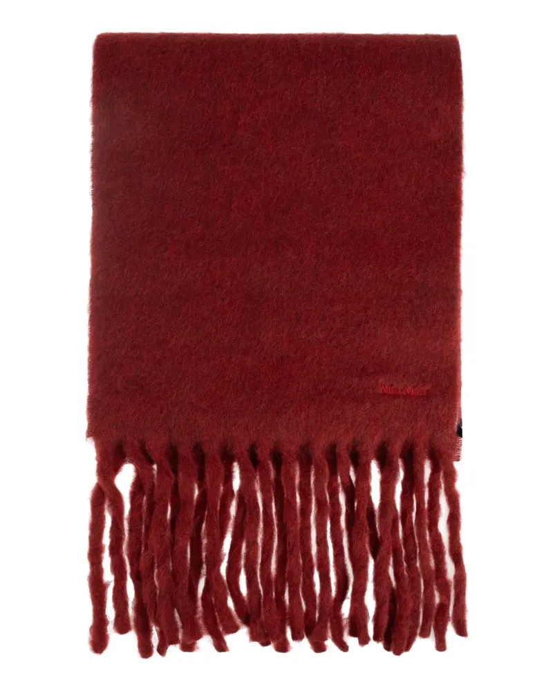 Max Mara Osso Schal mit Fransen - Rot Rot