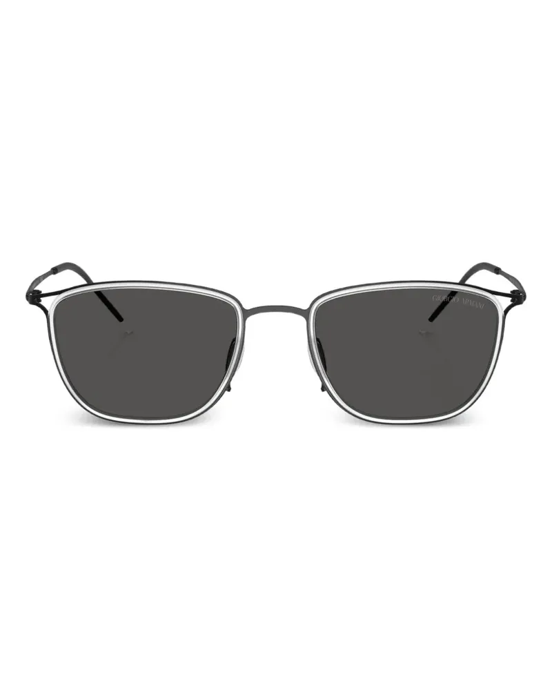 Giorgio Armani Sonnenbrille mit eckigem Gestell - Schwarz Schwarz