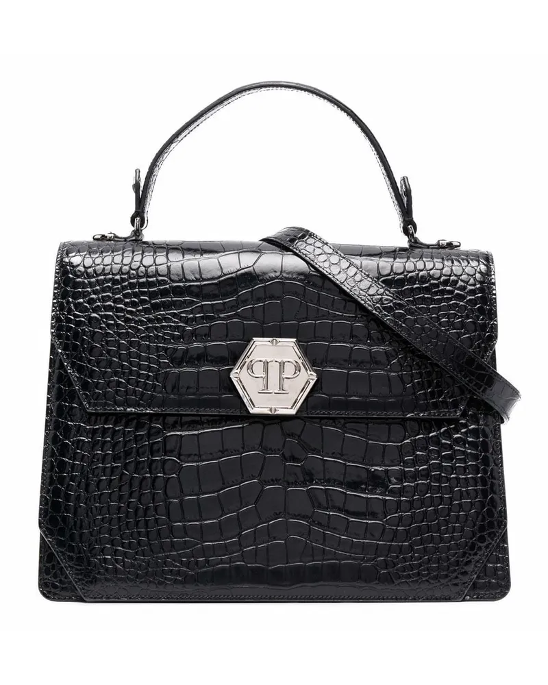 Philipp Plein Handtasche mit Logo-Prägung Schwarz