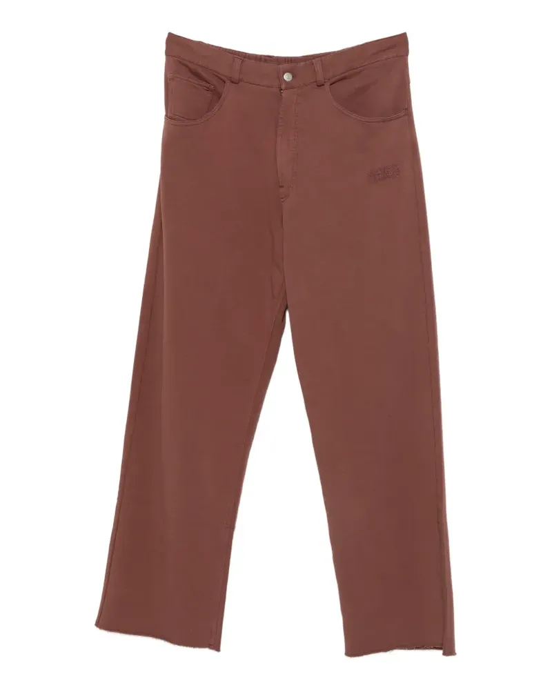 Maison Margiela Weite Hose mit Logo-Stickerei - Braun Braun