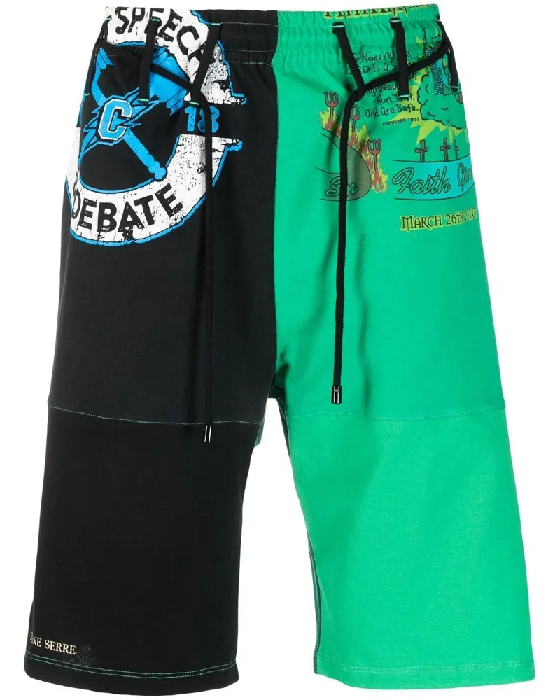 Marine Serre Joggingshorts mit grafischem Print - Grün Grün