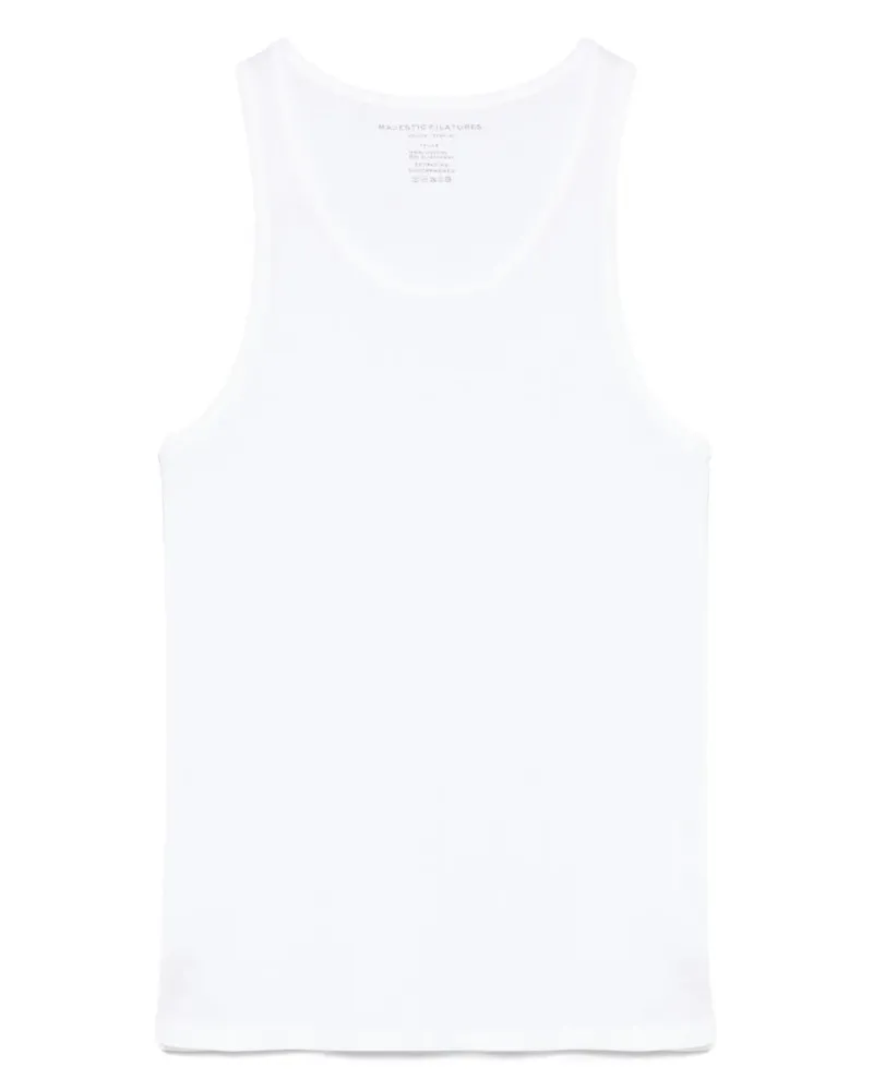 Majestic Geripptes Tanktop - Weiß Weiß
