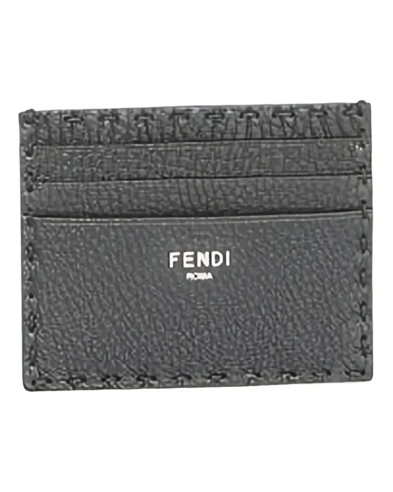 Fendi Kartenetui mit Ziernähten - Schwarz Schwarz