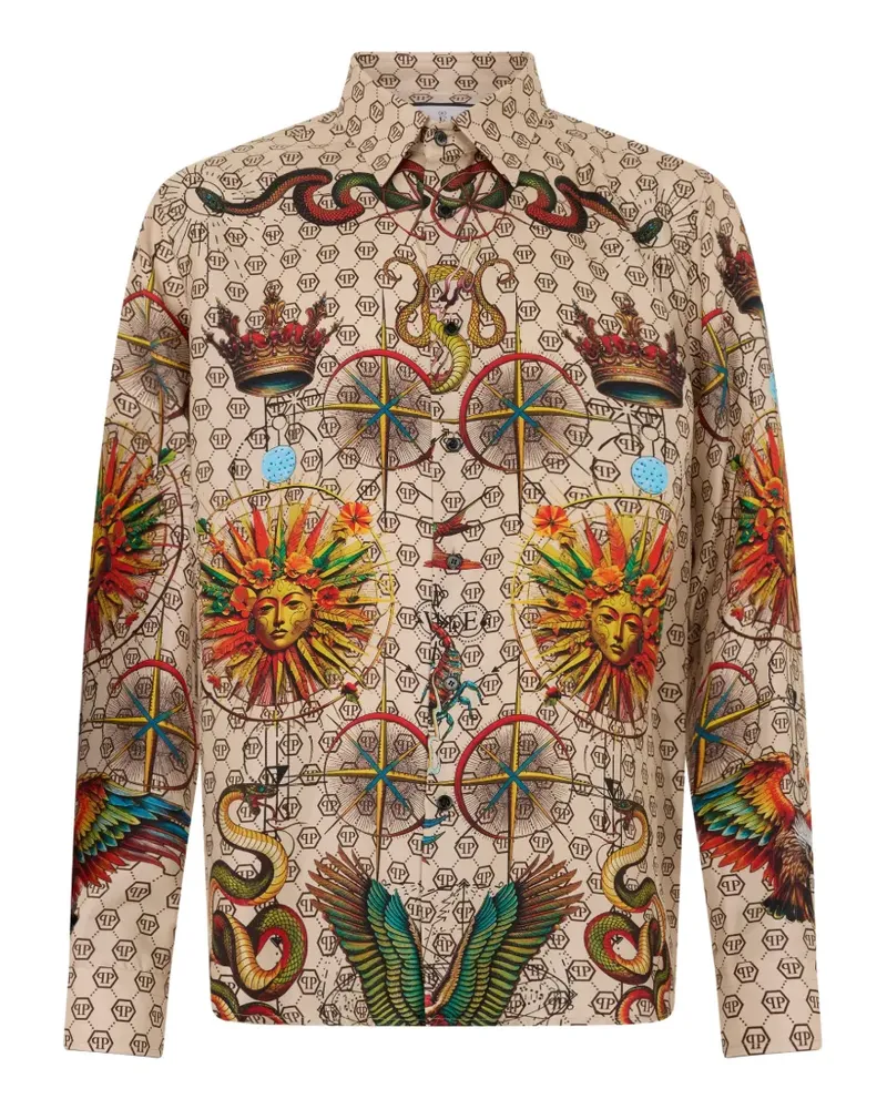 Philipp Plein monogram tattoo shirt - Nude Nude