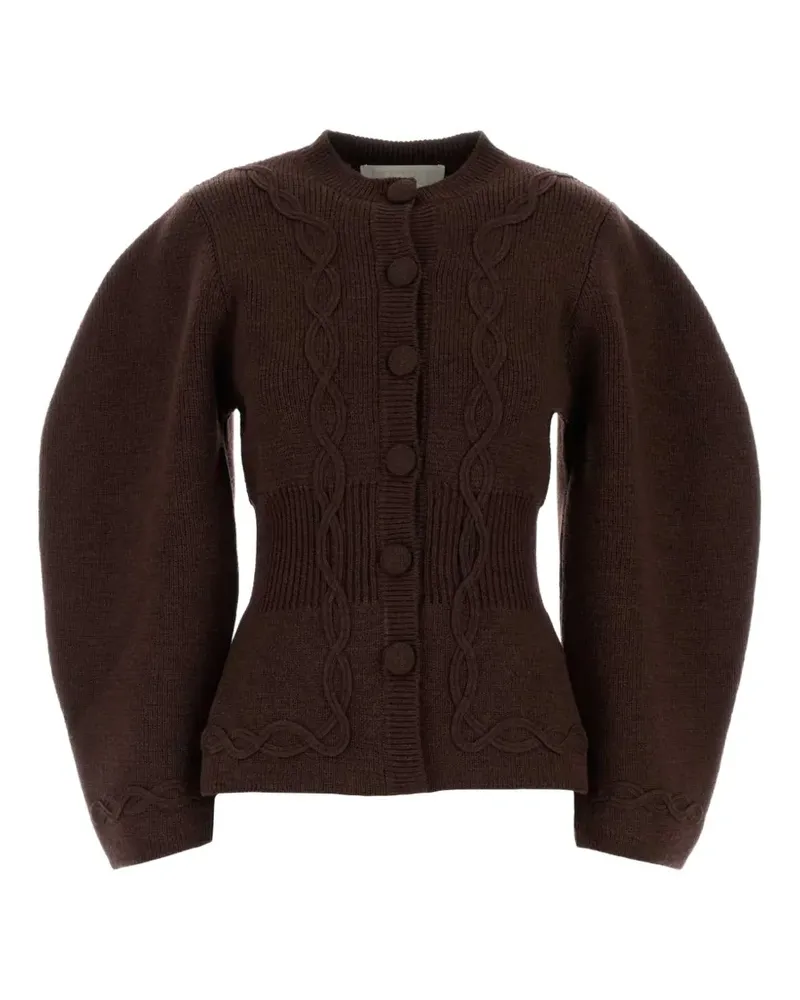 DESTREE Adrian puff-sleeve cardigan - Braun Braun
