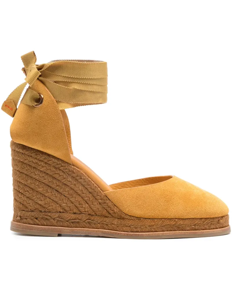 Castañer ribbon wedge espadrilles - Gelb Gelb