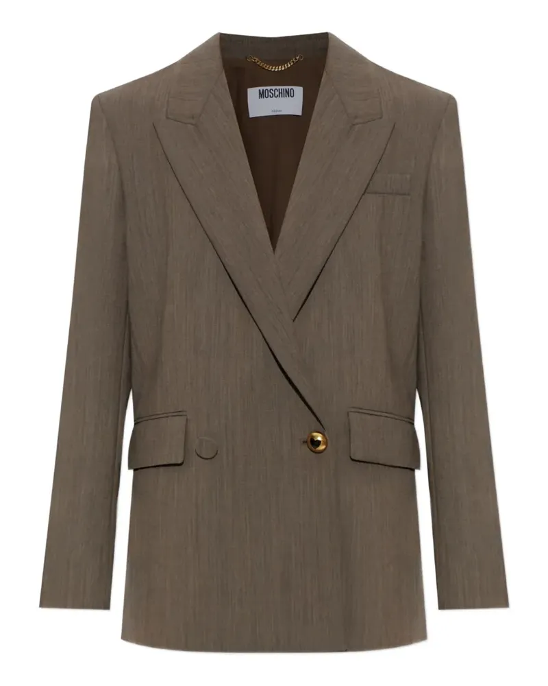 Moschino Doppelreihiger Blazer mit Herzknöpfen - Braun Braun