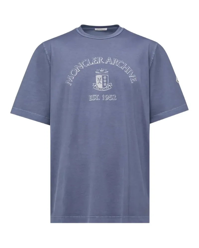 Moncler T-Shirt mit Print - Blau Blau