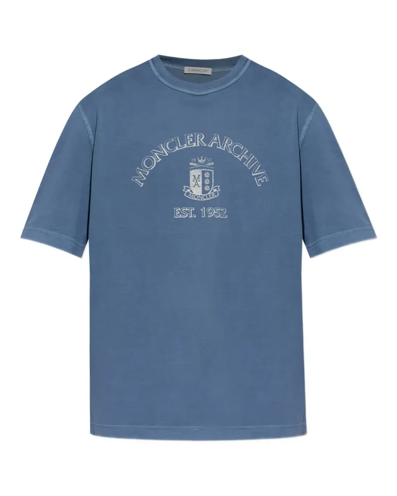 Moncler printed T-shirt - Blau Blau