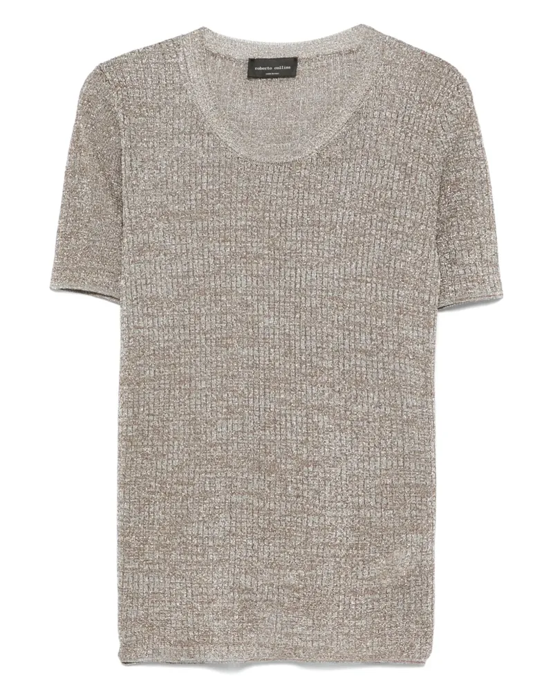 Roberto Collina T-Shirt aus Lurex - Silber Silber