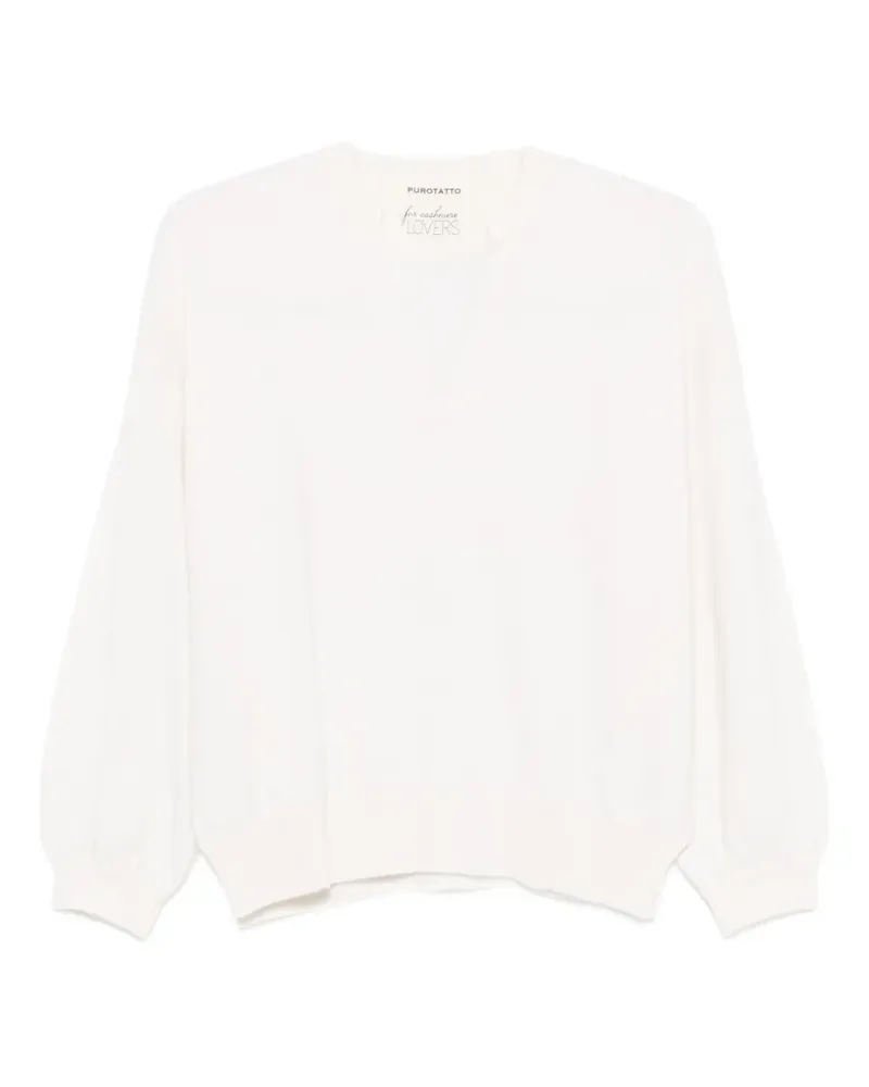 Purotatto V-neck sweater - Nude Nude