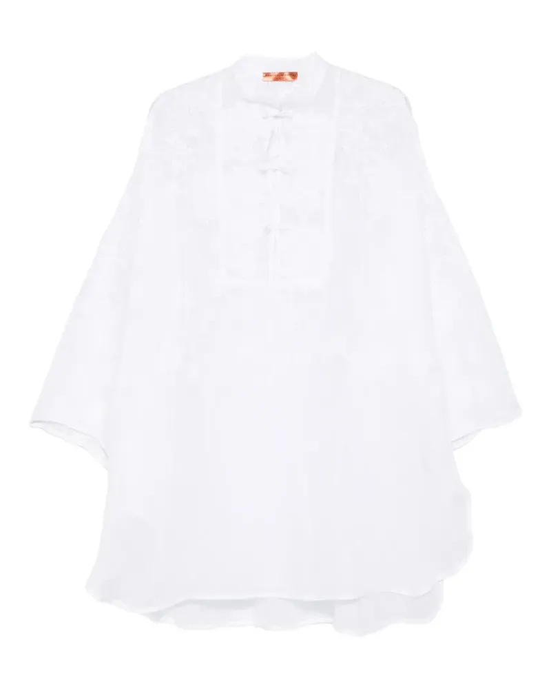 Ermanno Scervino lace buttoned mini dress - Weiß Weiß