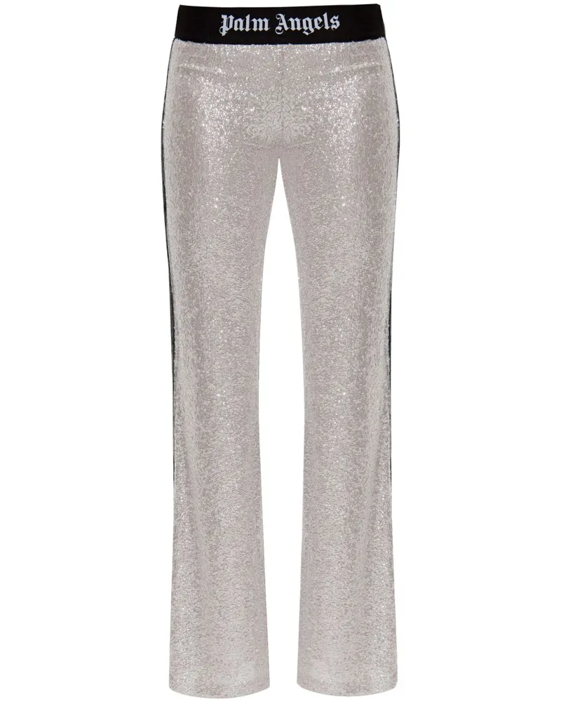 Palm Angels Hose mit Pailletten - Silber Silber