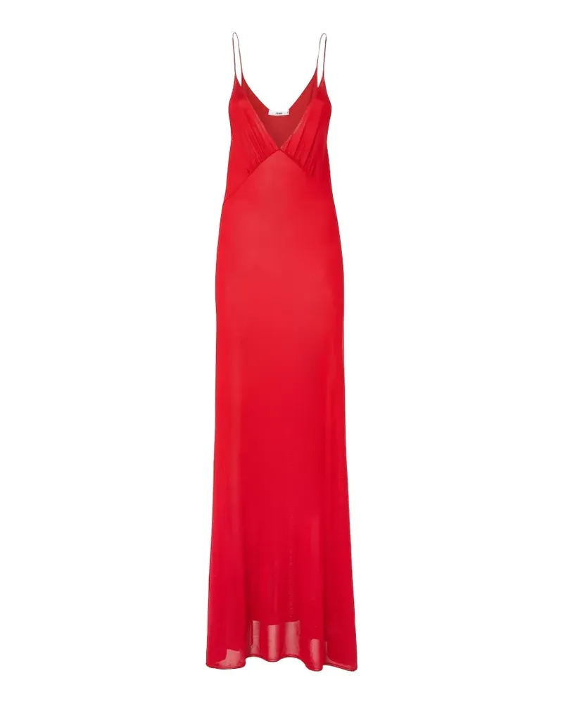 Fendi Seidenkleid mit V-Ausschnitt - Rot Rot